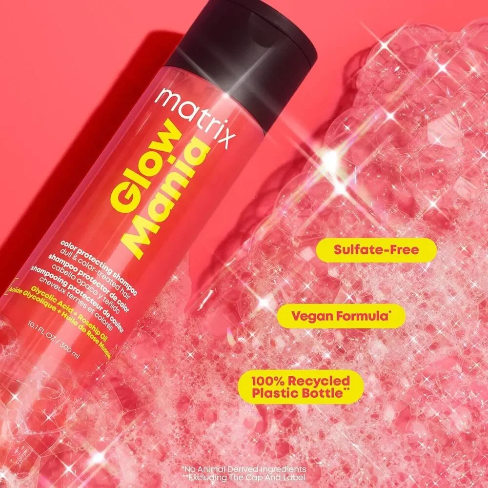 MATRIX Glow Mania Shampoo Enhances Shine and Moisturizes Color-Treated 10.1 oz